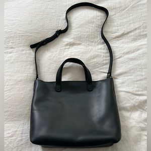 Portland Leather Medium Crossbody Tote, Black